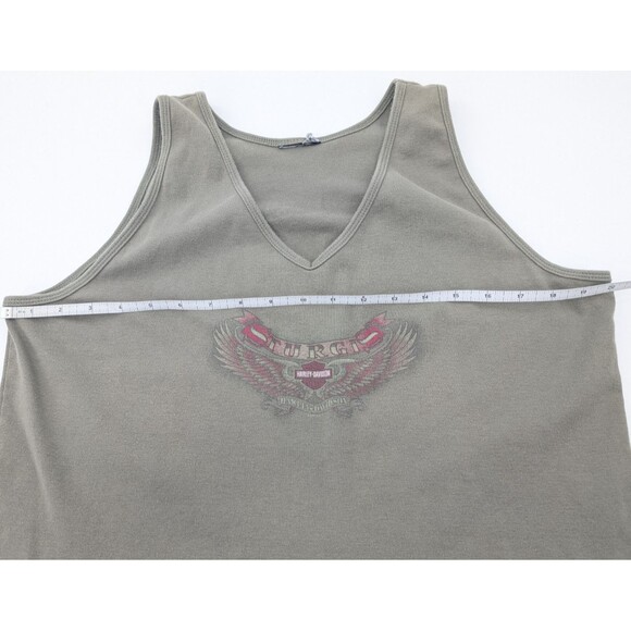 Harley-Davidson Sturgis Deadwood South Dakota Olive Green Tank Top Size Large - Picture 3 of 6